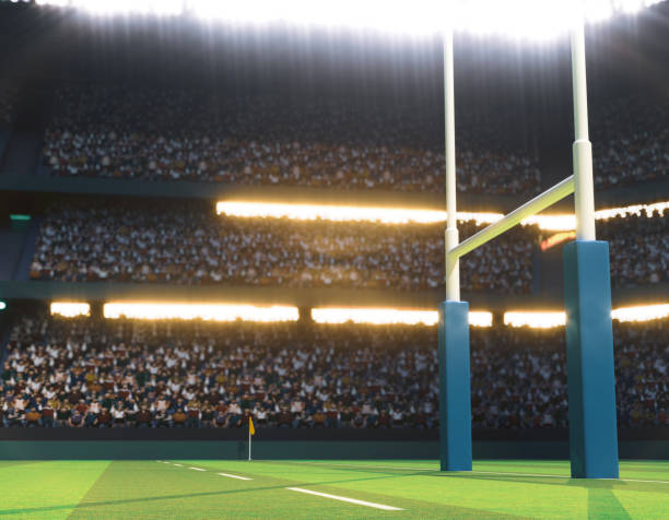 istock Rugby Stadium with Rugby Ball 1474852548