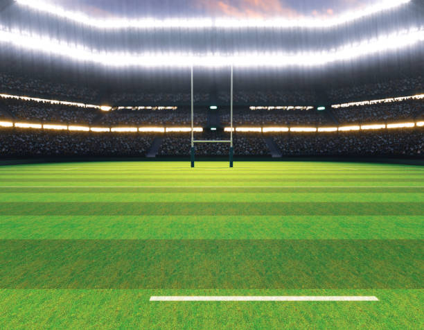 istock Rugby Stadium with Rugby Ball 1474852634