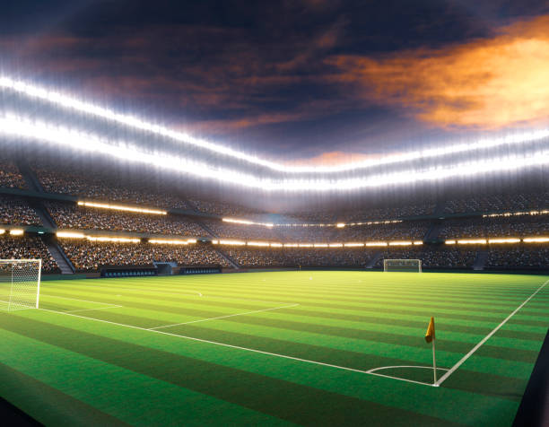 istock Soccer Stadium with Soccer Ball 1474853000
