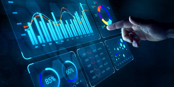 istock Data analyst working on business analytics dashboard with charts, metrics and KPI to analyze performance and create insight reports for operations management on virtual screen. 1474854914