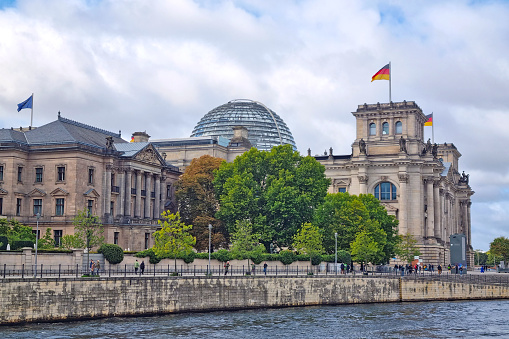 Berlin, Germany, October 2, 2022: Reichstag building in Berlin. The Reichstag building houses the German Parliament