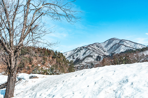 Winter moutains with snow.