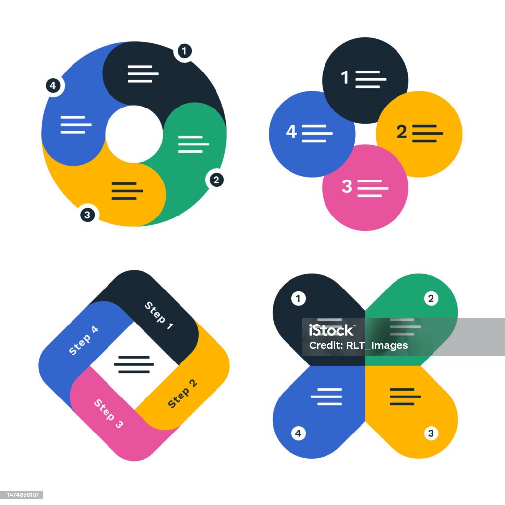 Multi Step Flow Visual Multistep Process Infographic Set Stock Illustration - Download Image ...