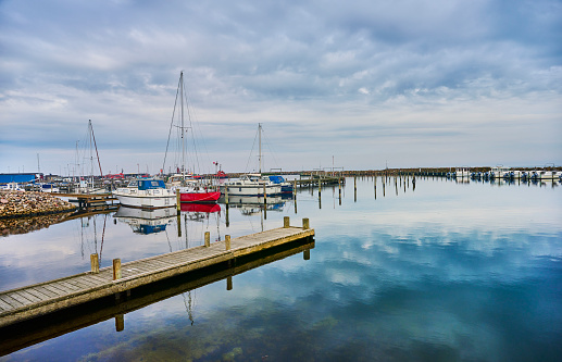 Spodsbjerg at Langelandsbaelt has a big marina which is popular in the summertime. During winter there is more quiet.