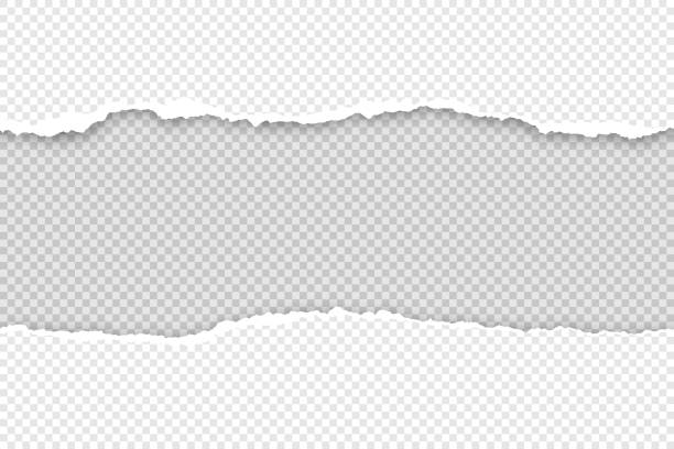 zerrissener papierrahmen auf transparentem hintergrund - abgerissen stock-grafiken, -clipart, -cartoons und -symbole