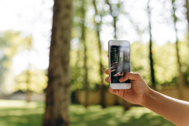 istock A person is filming while looking at the park. 1474861066