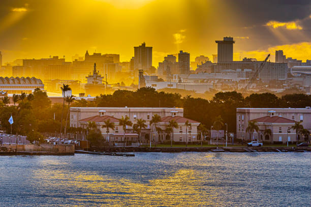 Scenic, ancient city of San Juan Puerto Rico stock photo