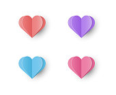 istock Paper cut hearts. Icon collection for Valentine’s Day, Mother’s Day and Women’s Day. Vector illustration 1474873812