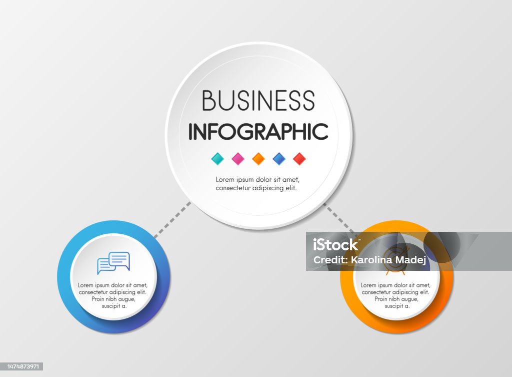 Two Element Vector Circle Infographic With 2 Elements Vector Stock Illustration - Download ...