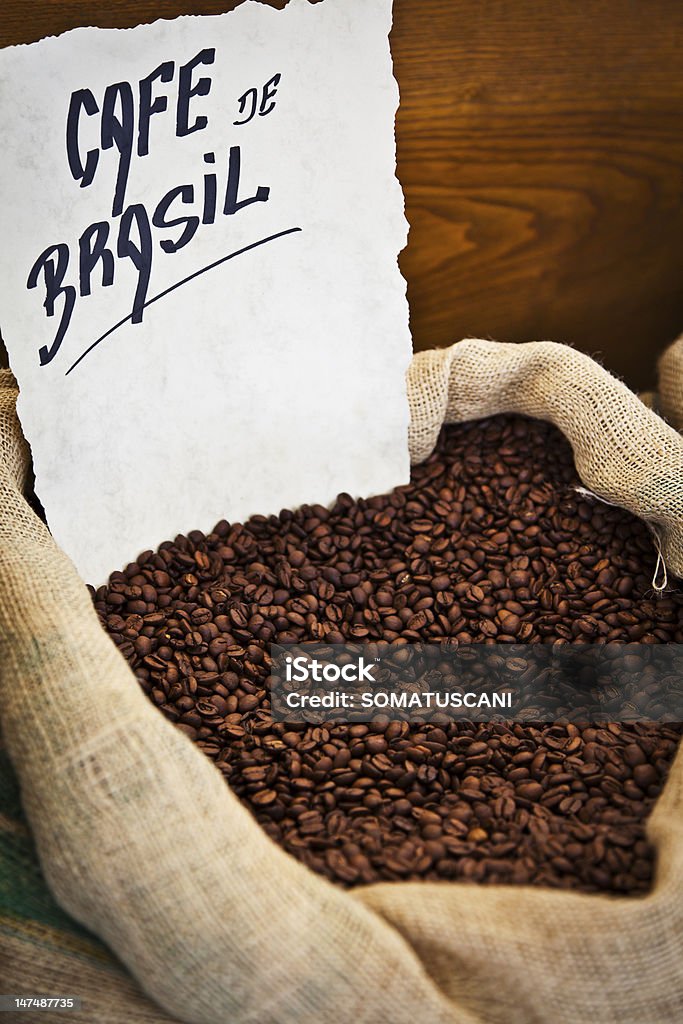 ブラジルコーヒー Sackcloth - エスプレッソのロイヤリティフリーストックフォト