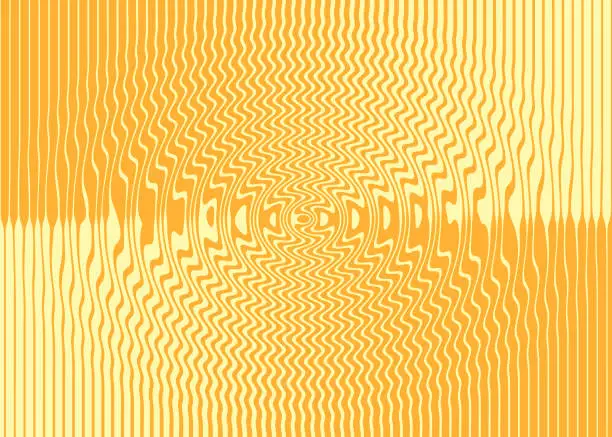 Vector illustration of Abstract ripples spreading across liquid Gold