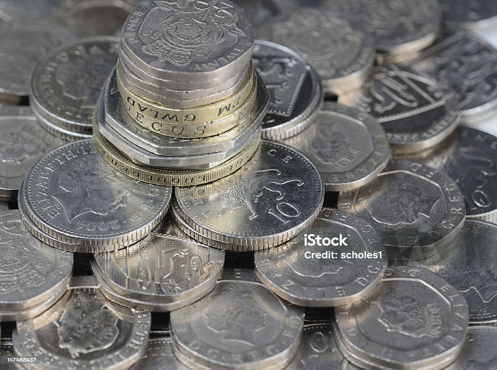 Pièces au Royaume-Uni - Photo de Argent libre de droits