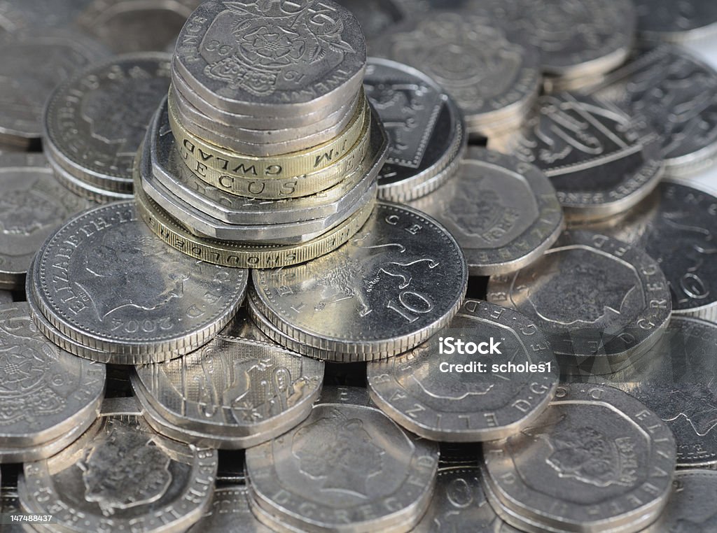 Reino Unido moedas - Royalty-free Cor prateada Foto de stock