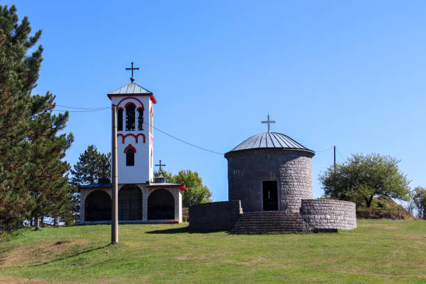 istock Church on a green grassy hill 1474885544