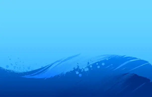 Vector illustration of Blue wave flow background