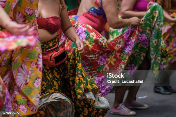 Women Dancing In Colorful Dresses Stock Photo - Download Image Now - Samba Dancing, Maracatu, Tradition