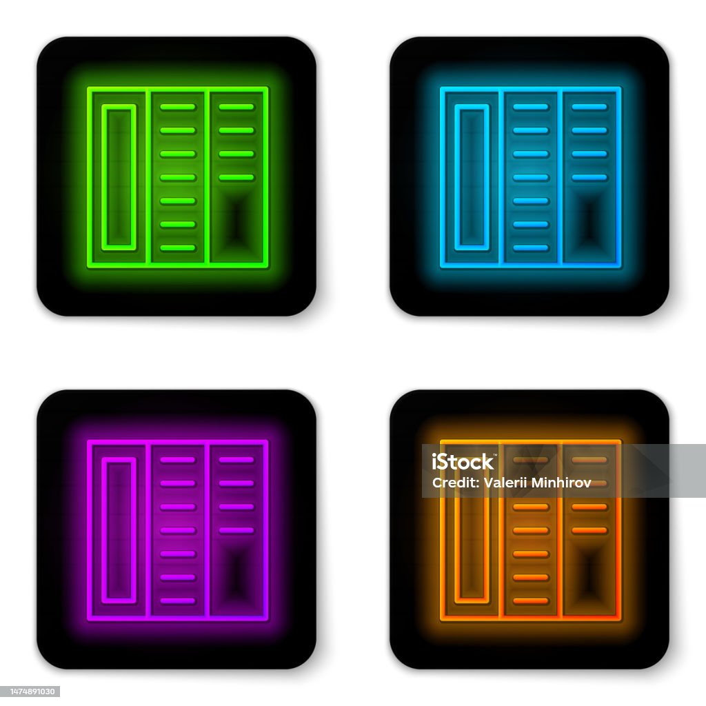 Ligne Néon Brillante Icône De Mise En Page Du Modèle De Brochure Isolée