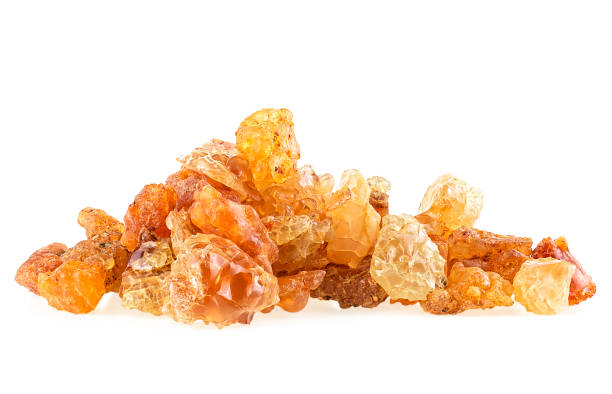 istock Golden frankincense resin isolated on a white background. Incense. 1474892485