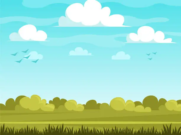 Vector illustration of Cartoon simple nature background