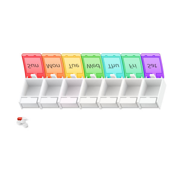 60+ Pill Box White Background Stock Illustrations, Royalty-Free
