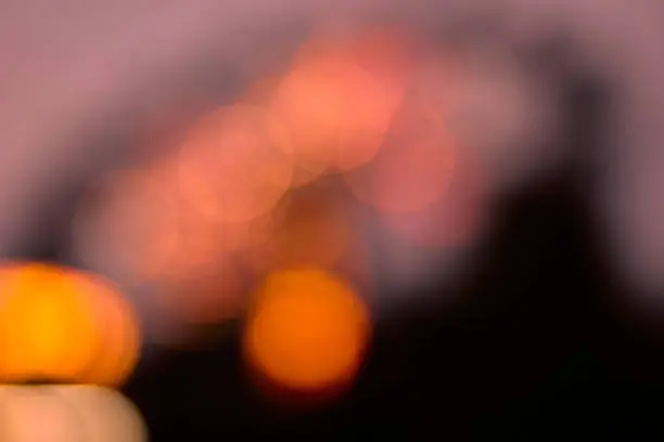 Photo of Blurred lights background. Defocused image.