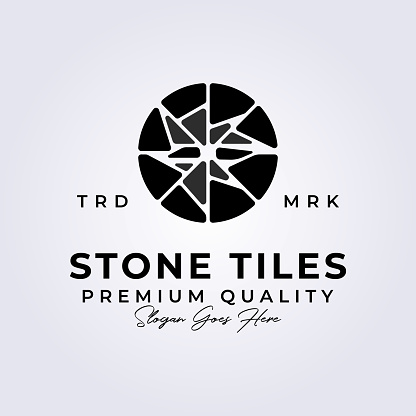 retro natural stone tiles symbol vector illustrtaion design symbol icon