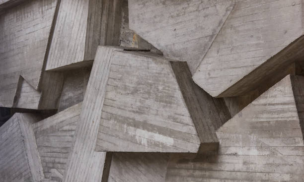 istock Geometrically abstract cement background. Background or texture with concrete geometric 1474898977