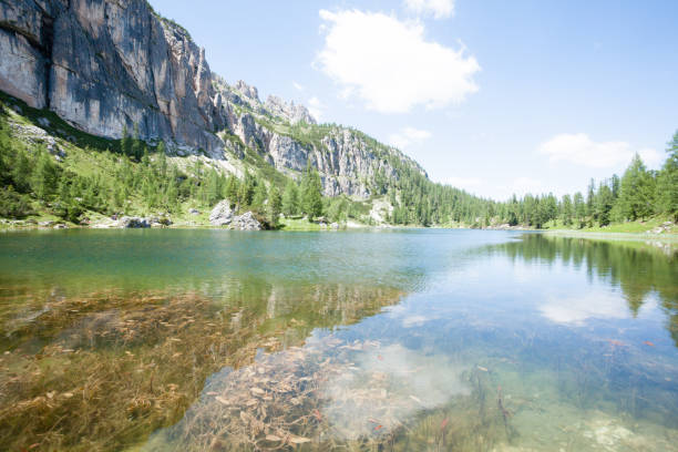 istock Federa alpine lake landscape, italian dolomites panorama 1474899823