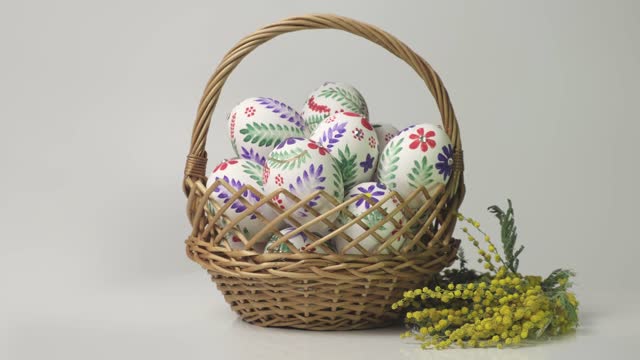Easter egg is a traditional symbol for religious holiday. Happy Easter holiday concept background