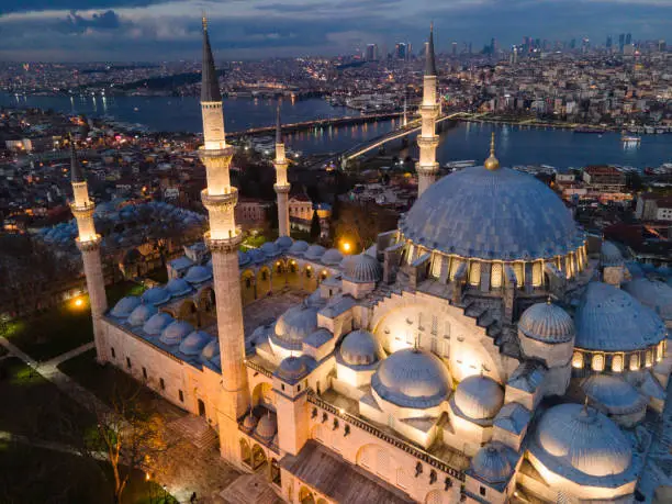 Suleymaniye Mosque Drone Photo, Suleymaniye Fatih, Istanbul Turkey