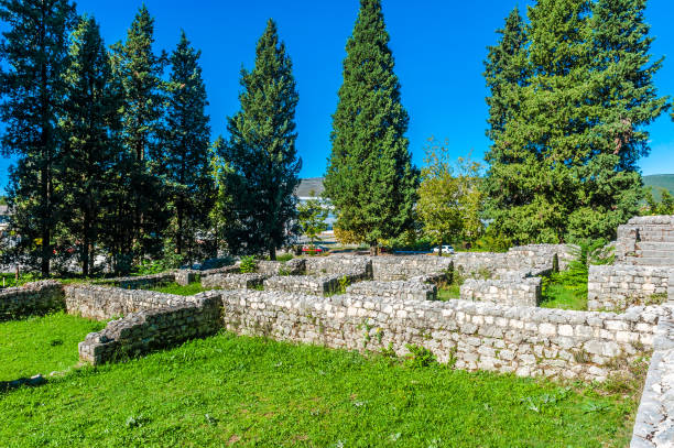 Remains of Roman villa rustica that dates from the early fourth century in Bosnia and Herzegovina stock photo