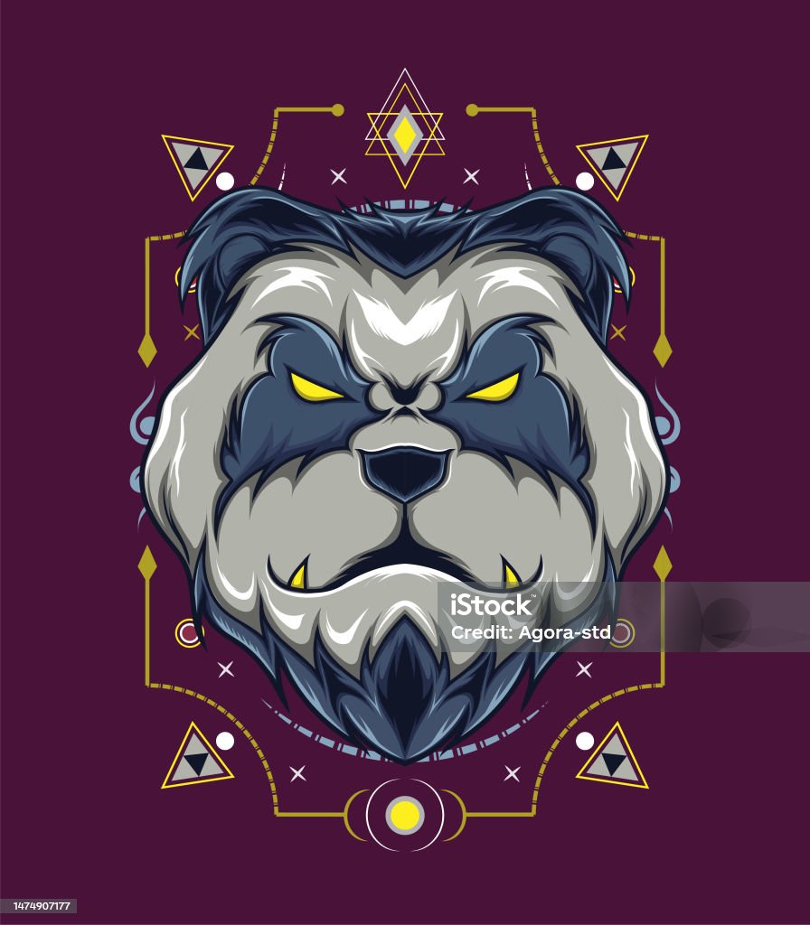 Panda Animal Cute Face Vector Asian Panda Bear Head Stock Illustration