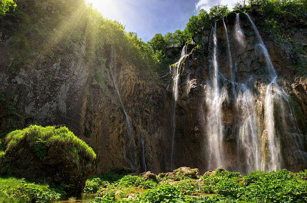 waterfall in plitvitce national park stock photo