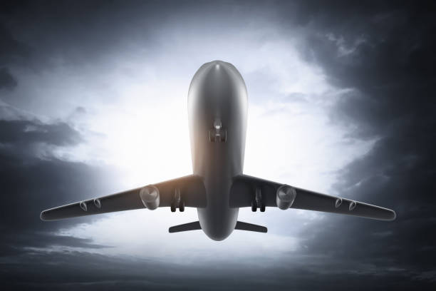 istock Airplane flying on 3d illustration 1474911258