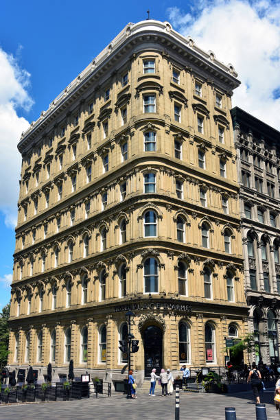 The Hotel Place d'Armes in Old Montreal Montreal, Canada - July 31, 2021: The Hotel Place d'Armes in Old Montreal exhibiting 19th Century architecture. place darmes montreal stock pictures, royalty-free photos & images