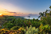 Vibrant Sunrise over the Wild Untamed Coastal Beauty of Manuel Antonio National Park on the Pacific Coast of Costa Rica