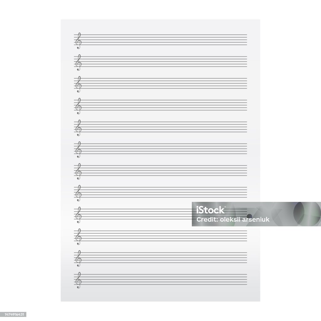 Partition Modele Modèle De Page De Partition Vierge Page De Folio Musical Vide Vecteurs ...