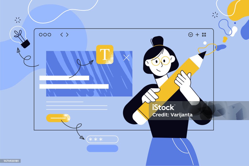 Internet Creativity Vector Illustration Of Graphic Design Web Design Internet Security ...