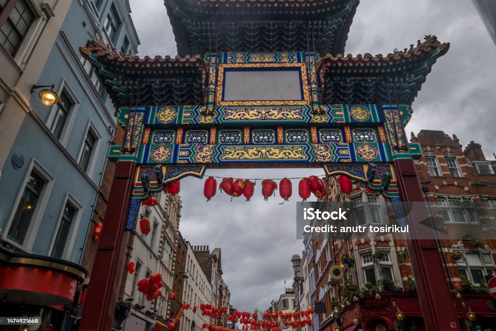 This is a view of an entrance to the Chinatown area. This is a view of an entrance to the Chinatown area which is a popular travel destination. Architecture Stock Photo