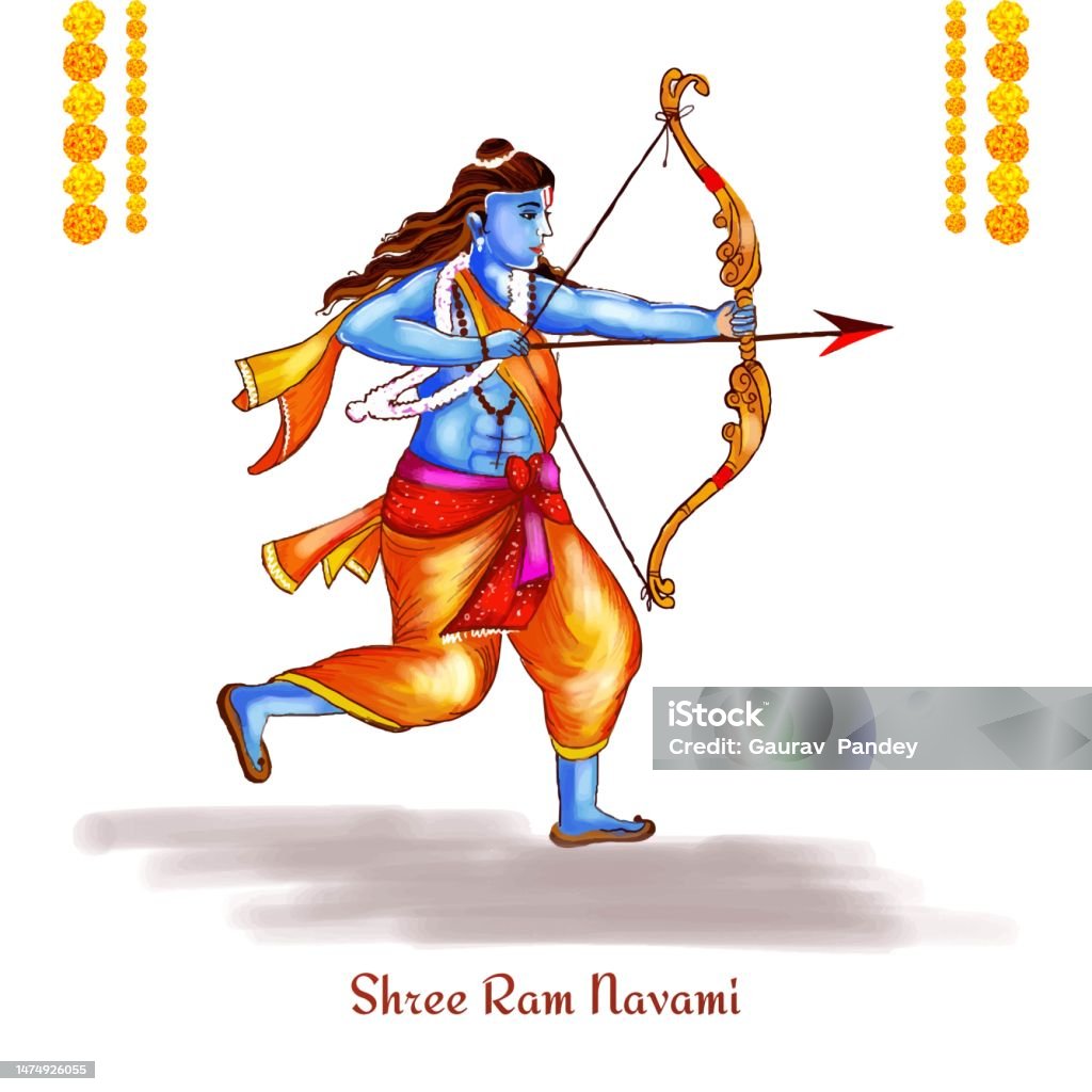 Lord Shree Ram Navami Festival Celebration Card Background Stock ...