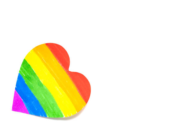 LGBT rainbow colors paper heart on white