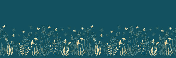 web - daffodil flower silhouette butterfly stock-grafiken, -clipart, -cartoons und -symbole