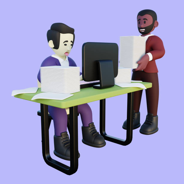 istock 3d Illustration of Overworked Office Employee 1474932961