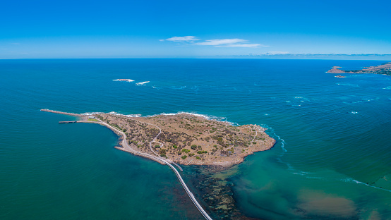 The tourist destination of Granite Island located off the South Australian coast at Victor Harbor