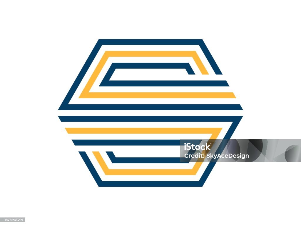 S Shape Vector Abstract Hexagonal Shape With S Initial Line Stock Illustration - Download Image ...