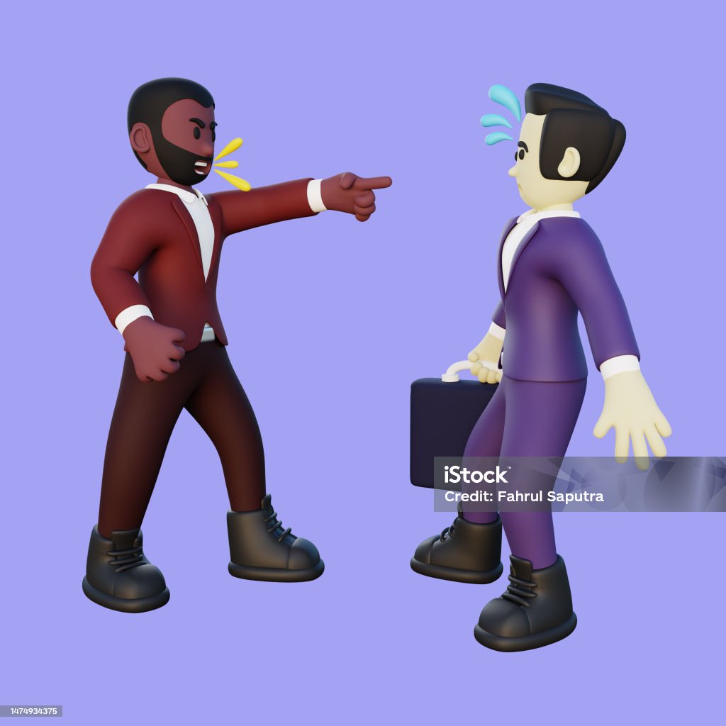 Getting Fired Happy 3d Illustration Of Employee Getting Fired Stock Photo - Download Image ...