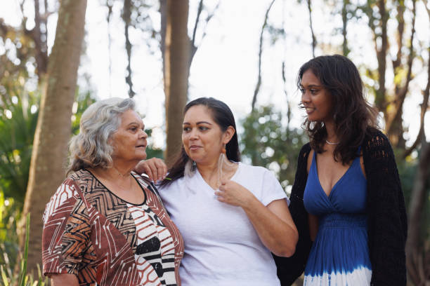 istock Multi-generational indigenous Australian family, three generations of Aboriginal Australian women 1474946736
