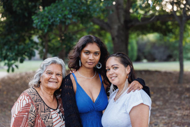 istock Multi-generational indigenous Australian family, three generations of Aboriginal Australian women 1474947406