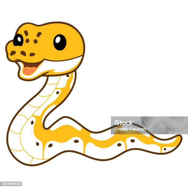 Orange Cartoon Python Cute Pastel Ivory Ball Python Cartoon Stock Illustration - Download ...