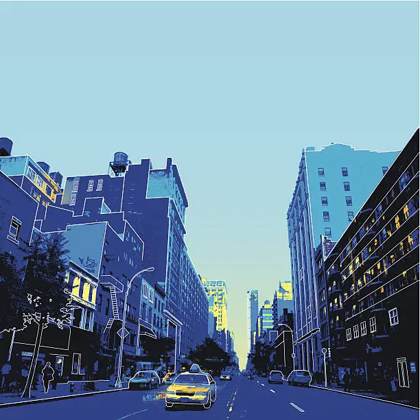 Vector illustration of New York city scene